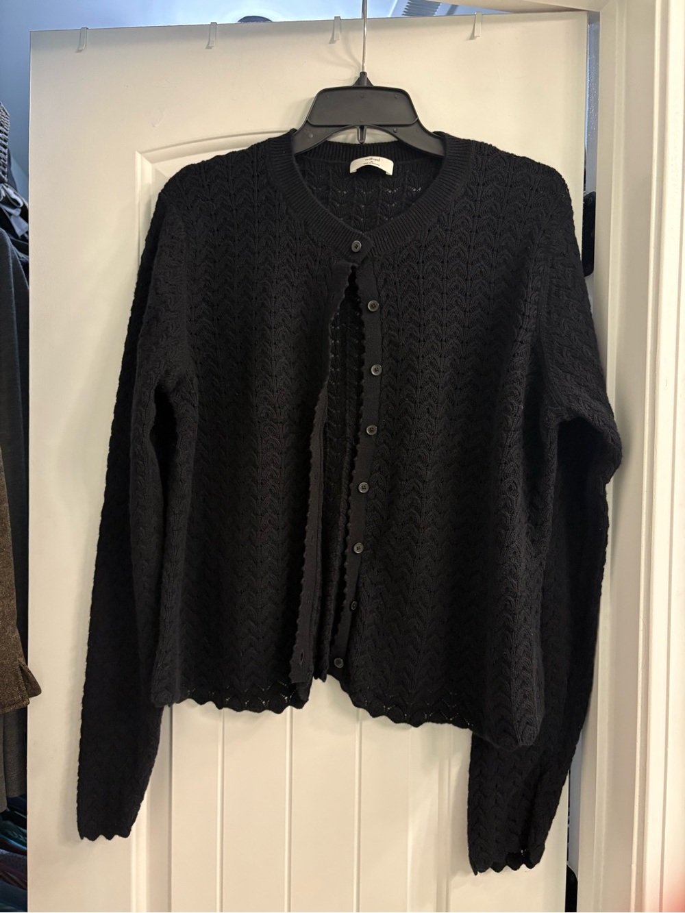 Aritzia Black Knit Button-Front Cardigan